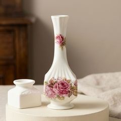 Vintage Denton Bone China England Floral Bud Vase