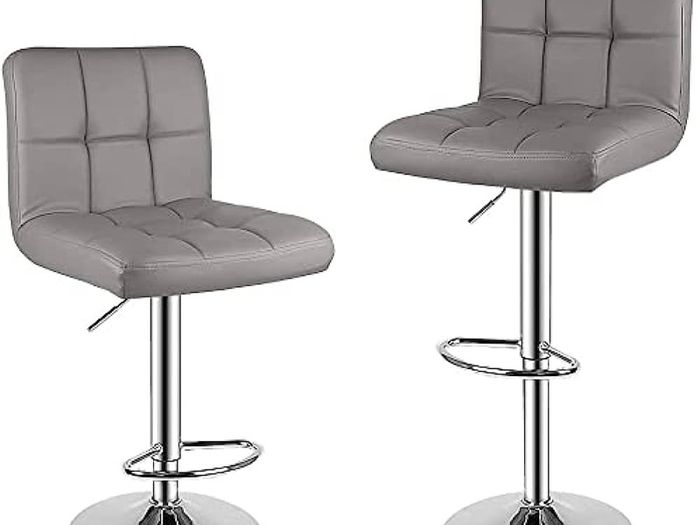 Barstool, Bar Stools Set of 2 PU Leather Swivel Height Adjustable Bar Chairs With Backrest For Breakfast Bar, Counter, Kitchen and Home Barstools (FREE SHIPPING)