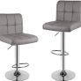 Barstool, Bar Stools Set of 2 PU Leather Swivel Height Adjustable Bar Chairs With Backrest For Breakfast Bar, Counter, Kitchen and Home Barstools (FREE SHIPPING) Image 2