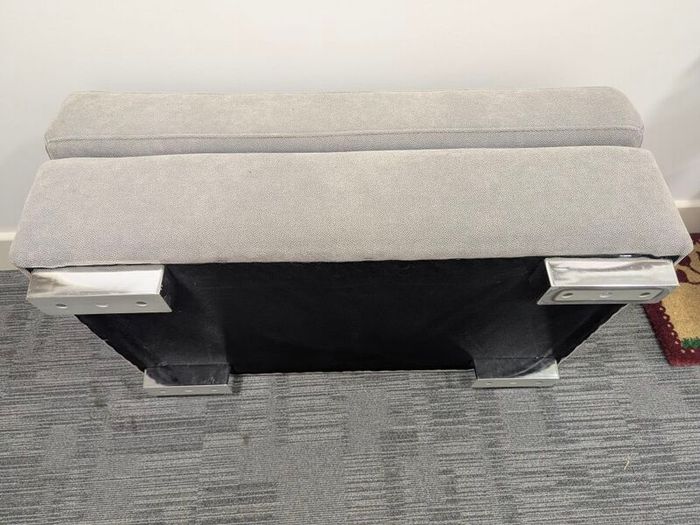 pouffe grey sitting