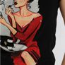 Black T-shirt with a Lady in Red size 12 Image 3