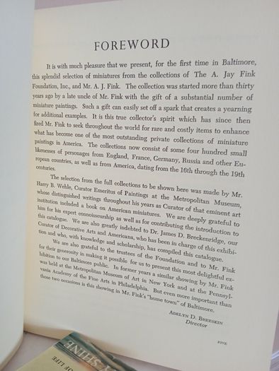 Four Centuries of Miniature Painting: From the Collections of the A. Jay Fink Foundation, Inc., and A. J. Fink, Personally - December 13, 1958-January 25, 1959 The Baltimore Museum of Art (GT312)