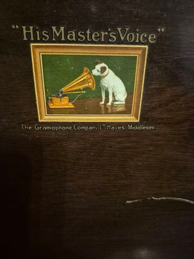 A HMV (His Master's Voice) Model 158 floor console gramophone from the