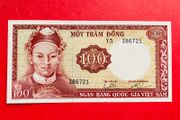 Viet Nam  100  Dong. 1966  unc PICK. 19a.  Scarce )