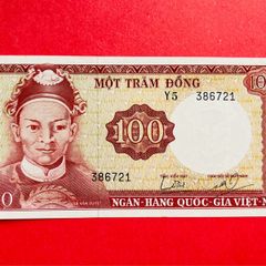 Viet Nam  100  Dong. 1966  unc PICK. 19a.  Scarce )