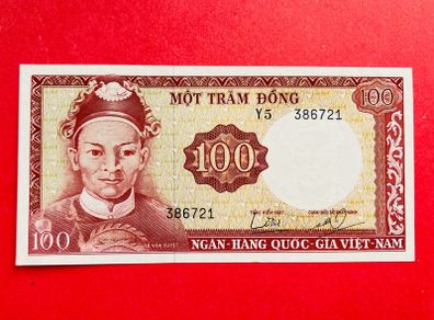 Viet Nam  100  Dong. 1966  unc PICK. 19a.  Scarce )