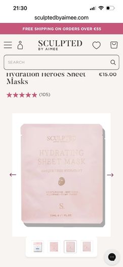 Sculpted by Aimee Hydration Heroes 3 pack Sheet Masks.