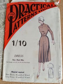 vintage sewing pattern, 1940s, WW11, memorabilia