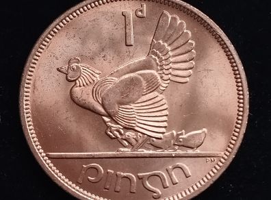 Ireland - 1968 - 1 Penny - Hen with Chicks - KM.11 - [268]