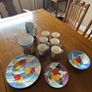 Colourful hand made pottery mugs set Image 5