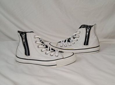 converse leather hi tops Size 4 eu 36.5 in good condition