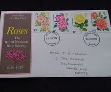 Great Britain Stamps : Roses : The Royal National Rose Society 100th Anniversary , First Day Cover - 1976
