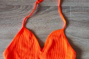 Bright Orange Halter neck Bikini Top, size 10