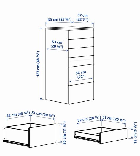 Chest of Drawers (60x57x120 CM)