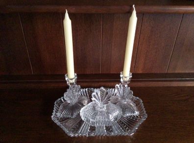 Vintage Clear cut glass dressing table set