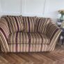 Two seater  stripe couch  very heavy sturdy.  Needs a little bit of cleaning nothing major.  Great quality  200e for the stripe and flowery couch is free its a 3 seater Image 6