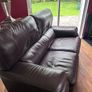 Natuzzi brown leather sofa Image 2