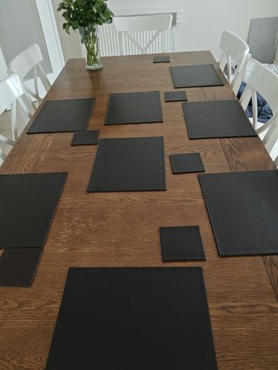 Eight Leather Effect Table Mats