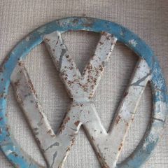 Vintage VW Bus Early Bay Front Nose Emblem 1968-1972 Original Patina