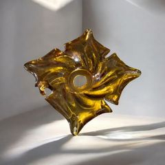 Amber glass bowl