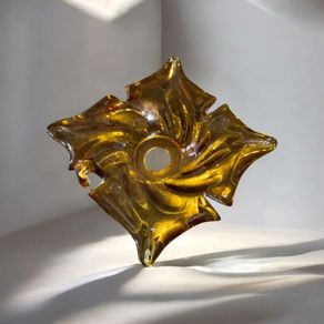 Amber glass bowl