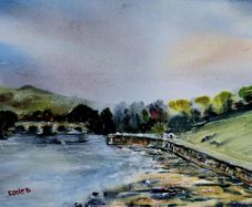 buncrana bridge watercolour