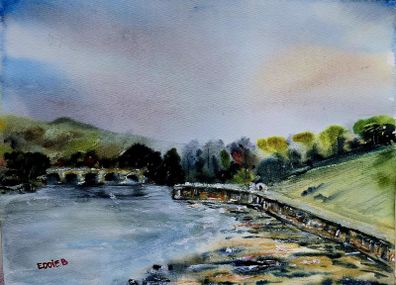 buncrana bridge watercolour