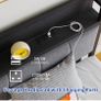 single LED Lights,Metal Upholstered Platform Bed Frame with Charging Station Image 6
