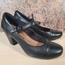 CLARKS heels court shoes black leather Size Uk 5.5 D Eu 39 Image 2