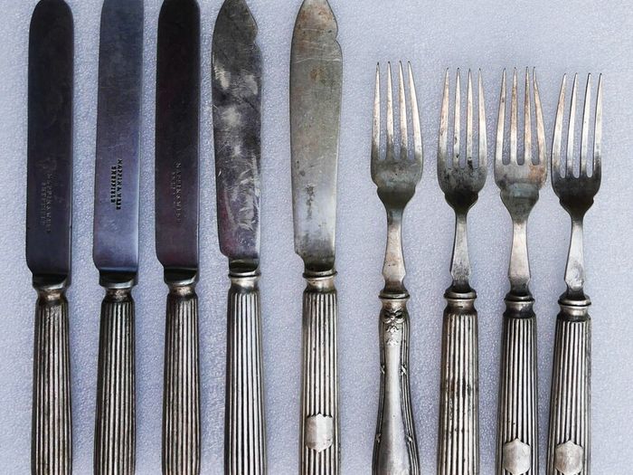 Vintage mixed set of Elkington & Co. silver-plated flatware 1800s