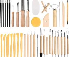 NEW 40Pcs Pottery Clay Sculpting Tools, Wooden Pottery Carving Tools Set Sculpture Ceramic Tools Kit Used for for Shaping, Modeling, Smoothing
