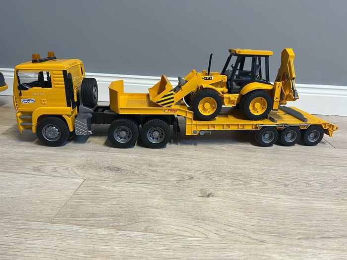 Bruder Volvo Flatbed and JCB