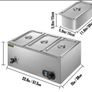3 Pan Electric Catering Food Warmer Steam Table Stainless Steel Adjustable Temperature Buffet Restaurant 220v Image 4