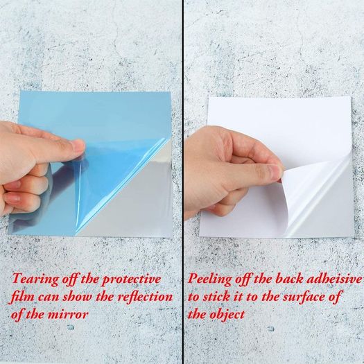 30 Pieces Flexible Mirror Sheets Self Adhesive Plastic Mirror Tiles Non Glass Mirror Stickers for Home Decoration 6x 6 Inches
