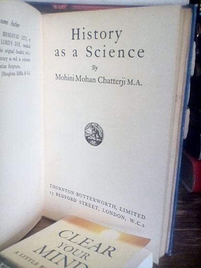 History as A Science by Mohini Mohan Chatterji (LP126)