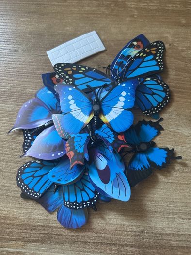10 x blue butterflies magnetic stickers