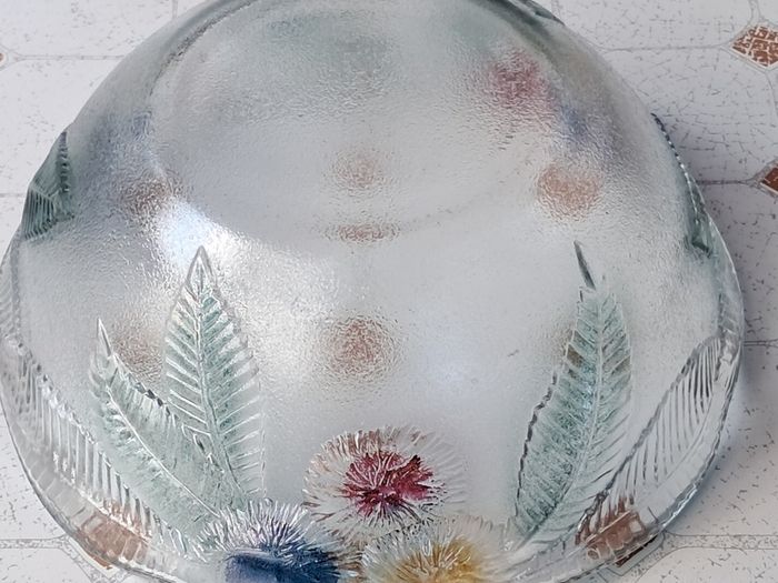Vintage French Large Glass Salad Bowl