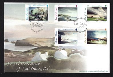 2002 Isle of Man Watercolours by Toni Onley (1928-2004) Commemorative Stamps First Day Cover (FDC)