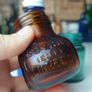 457 - Set of Three Beautiful Vintage Glass Decorative Collectible Bottles - Amber Eire Bovril, Cobalt Blue Magnesia and Turquoise Science Cream Image 3