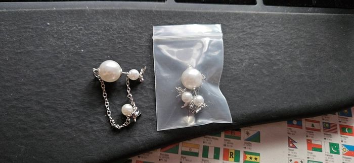 Sumiyaki Butterfly Faux Pearl Earring