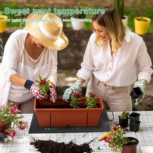 NEW SALE | Seedling Heat Mat, Waterproof Greenhouse Heating Pad 10" x 20.75" Germination Heated Propagator Warming Mat for Terrarium Reptile Amphibian