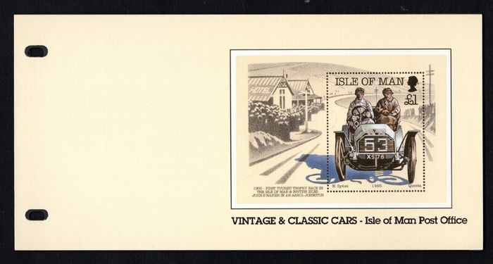 1995 Isle of Man 90th Anniversary of Motor Racing on Isle of Man Commemorative Stamp Miniature Sheet Presentation Pack