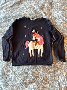 Winter / Christmas jumper with a unicorn, 2-4 years, 98/104 cm