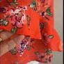 cami coral red floral top with cold shoulder detail size 14 Image 2