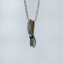 Two Tone 9ct Gold 0.06ct Diamonds and Sapphire Pendant Image 2