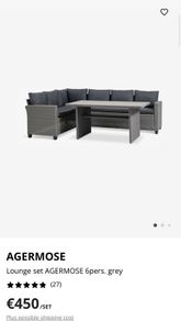 Agermose 6-person grey garden lounge set