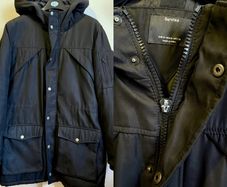 Bershka Black Hooded Coat Size M