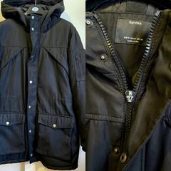 Bershka Black Hooded Coat Size M