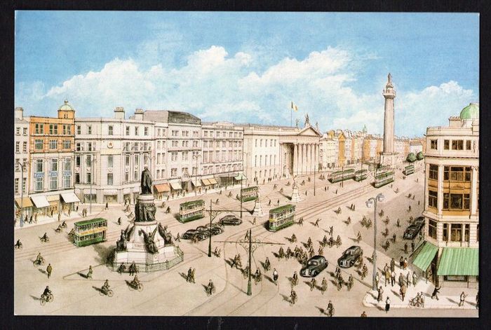 1988 Ireland Dublin Millenium prepaid postcard issued by An Post (set of five) cancelled with first day of issue Baile Atha Cliath (Dublin) pictorial cancel