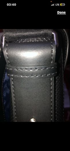 Lacoste leather shoulder messenger laptop Cross Body Travel Work Bag